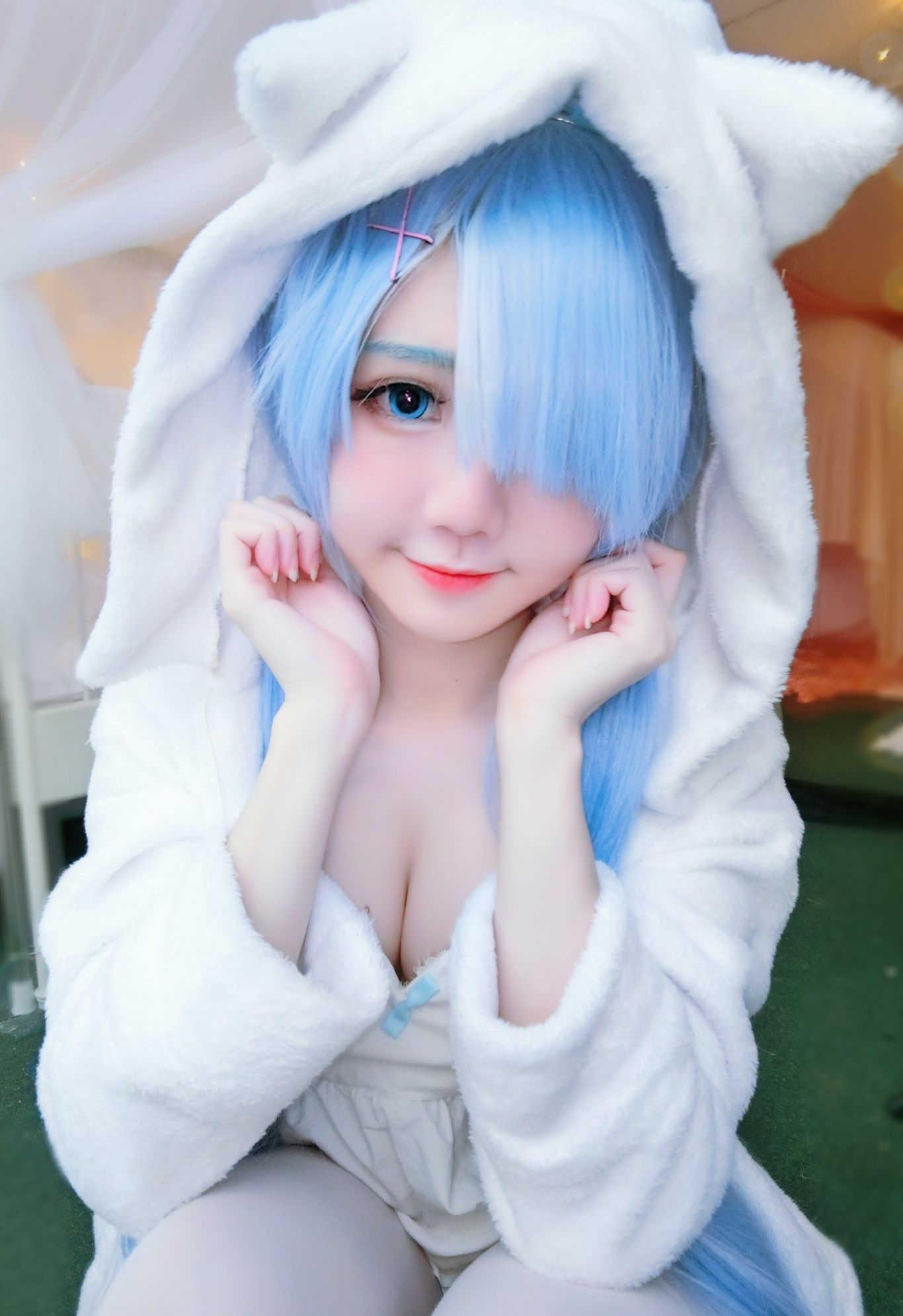 [网红COS] Sally Dorasnow - Rem White Kitty/(49P)