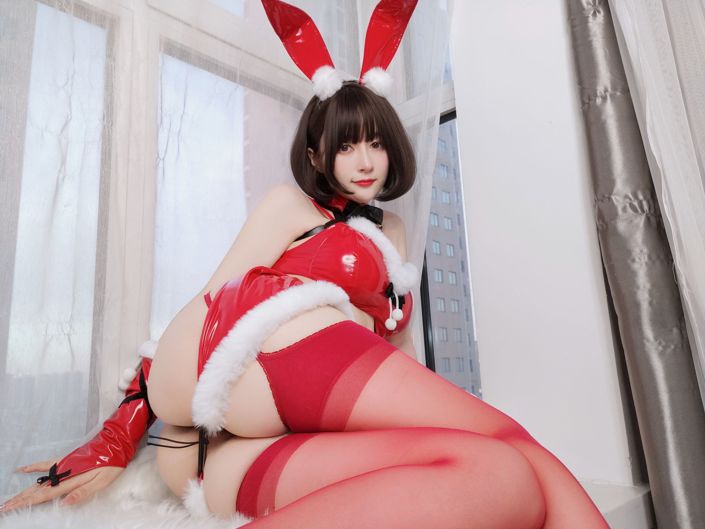 [福利COS] Coser小姐姐白银 - Christmas Bunny/(75P)