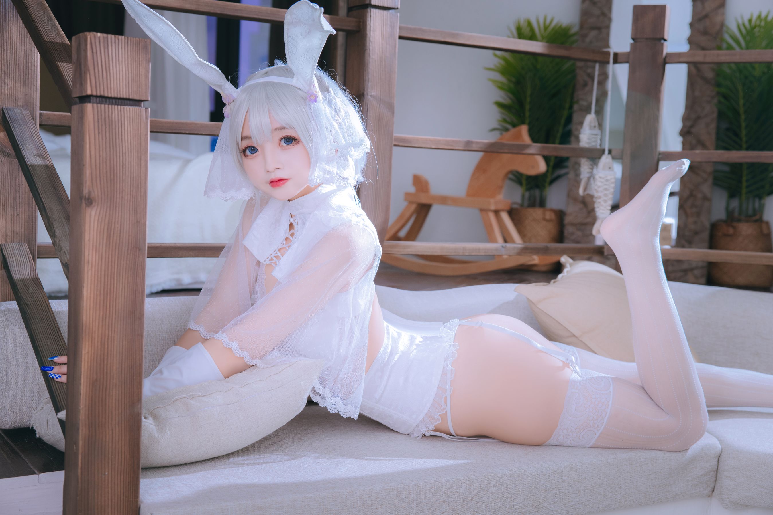 [福利COS] Cosplay日奈娇 - 小白兔/(55P)