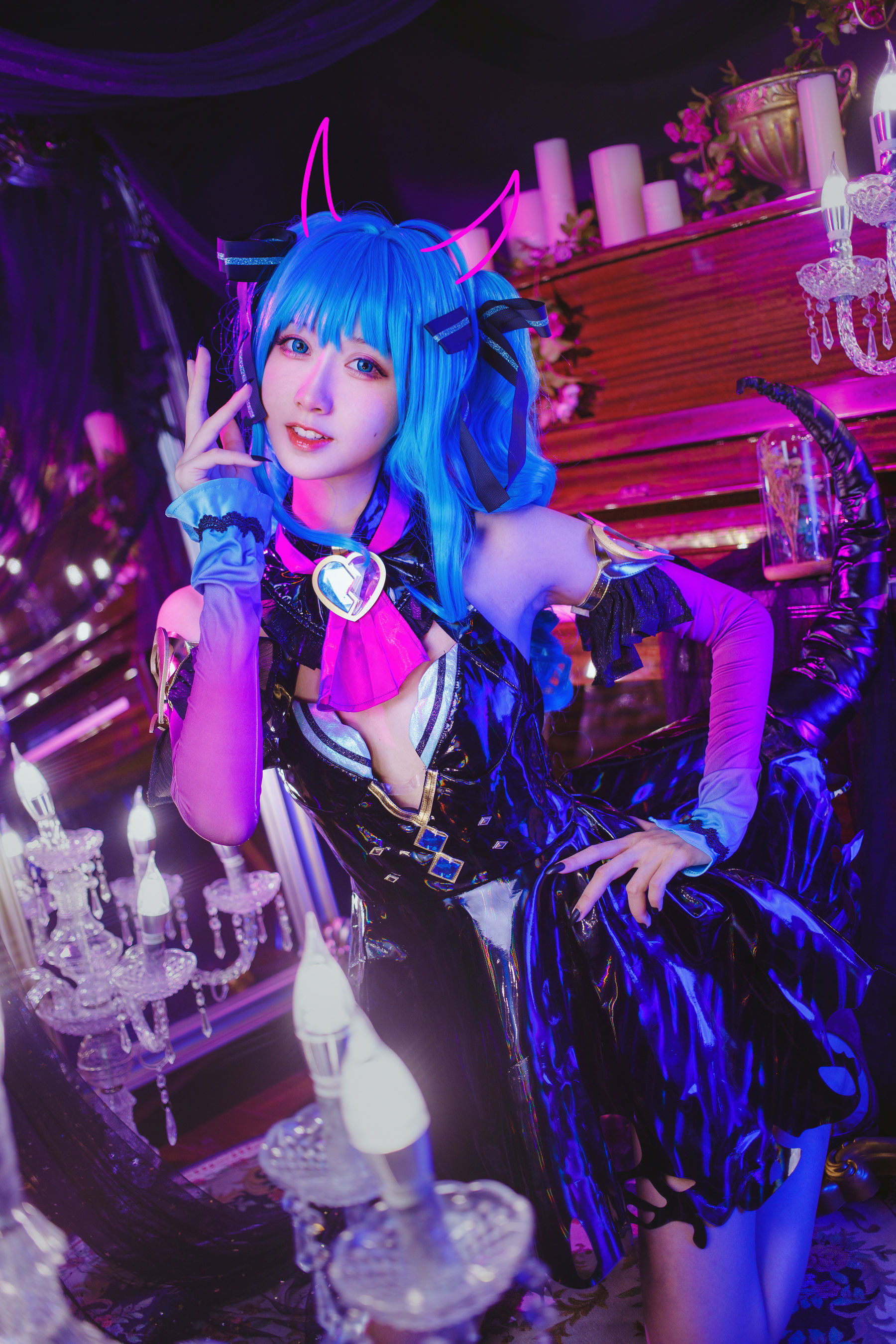 [福利COS] 萌系小姐姐木绵绵OwO - miku小恶魔/(19P)